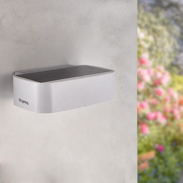 Lampada da parete solare, 1,7 W, 4000 K, grado di protezione IP65, autonomia 6-8 ore