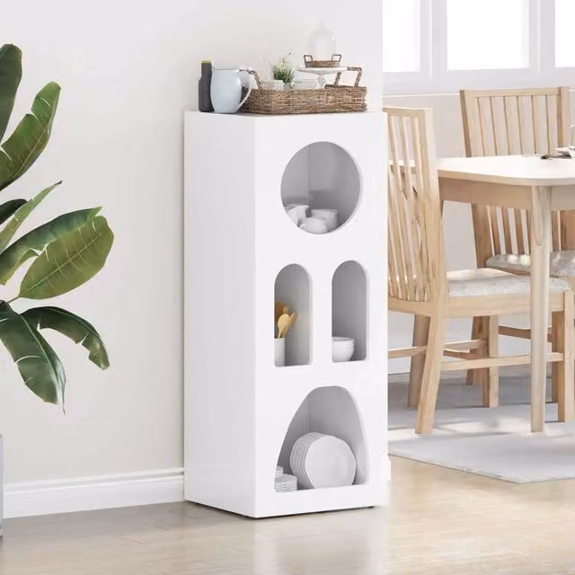 Credenza Buffet Moderna vidaXL Bianco Lucido L/P/H: 40 x 35 x 100.5 cm