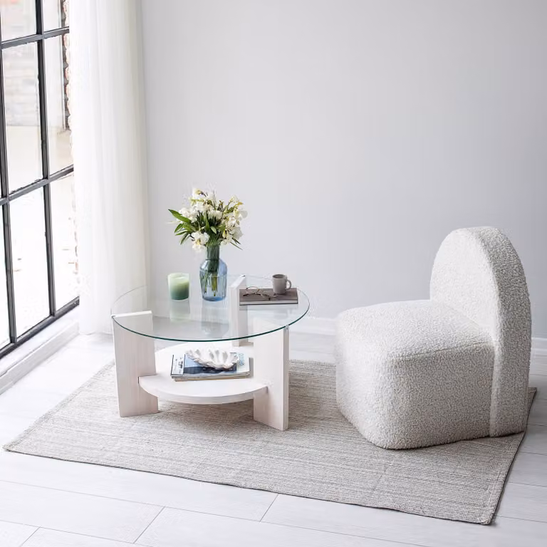Skye Decor, Mahal - White, tavolini, bianco, vetro, 75 x 40 x 75 cm