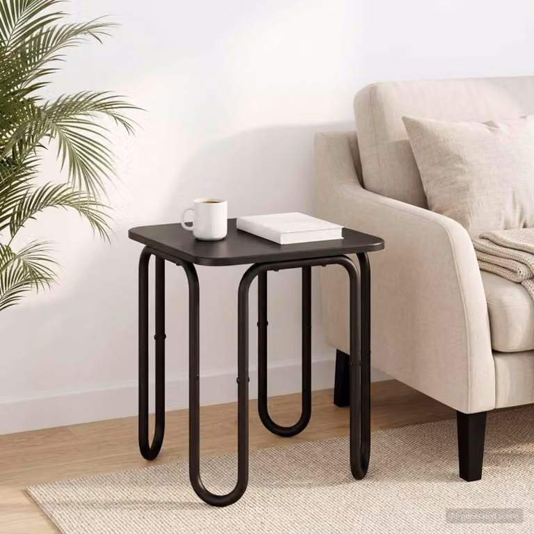 Maison Exclusive - Tavolino nero, 40 x 40 x 45 cm, realizzato in materiale composito di legno