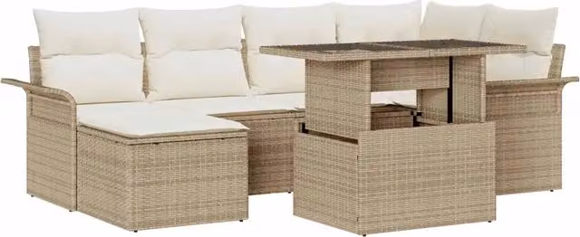 Set Divano da Giardino 7 pz Beige 3357054