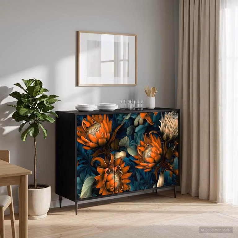 Credenza moderna vidaXL LOCHEM in rovere e nero, ideale per soggiorno o sala da pranzo, L: 102 cm, P: 33 cm, H: 76 cm