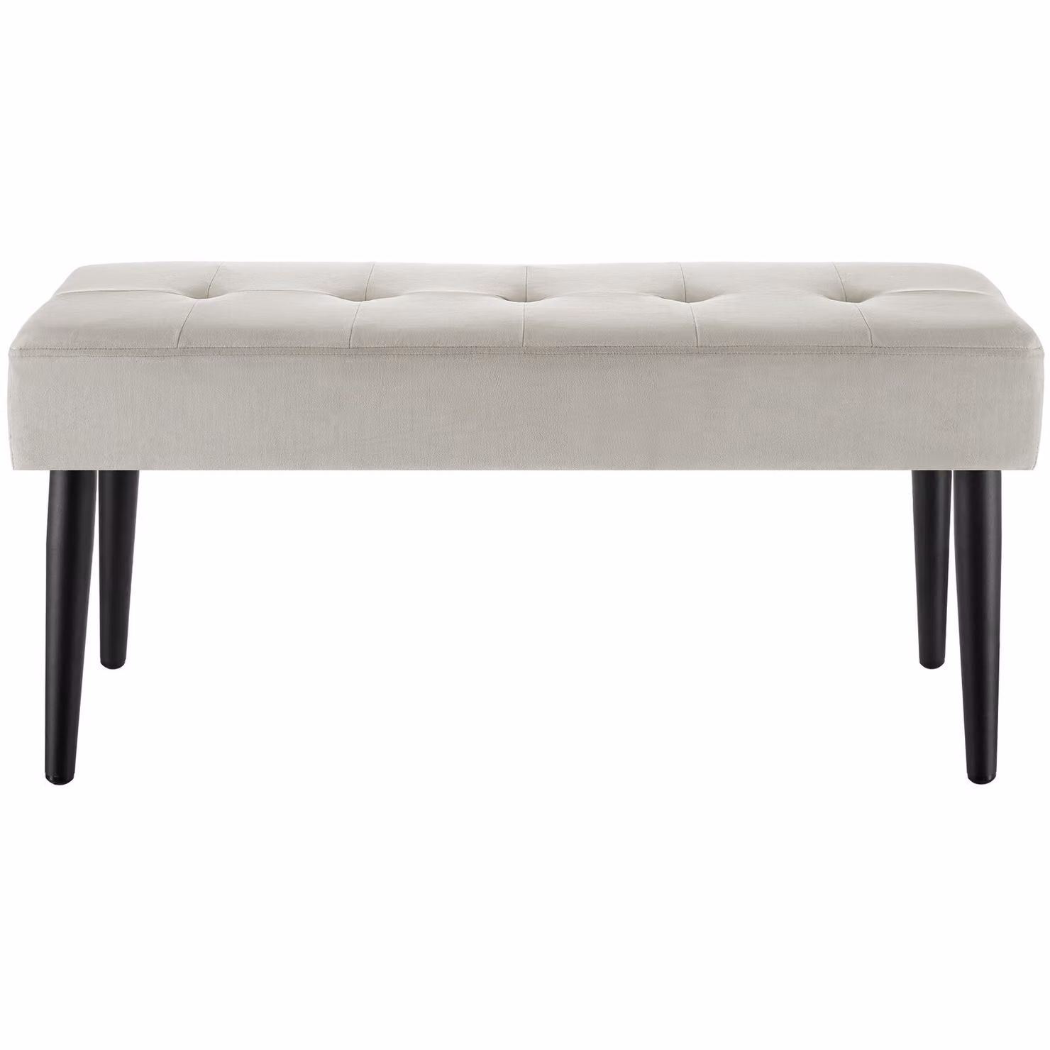 Panca imbottita Tectake in velluto beige con design moderno per camera da letto o ingresso – 2