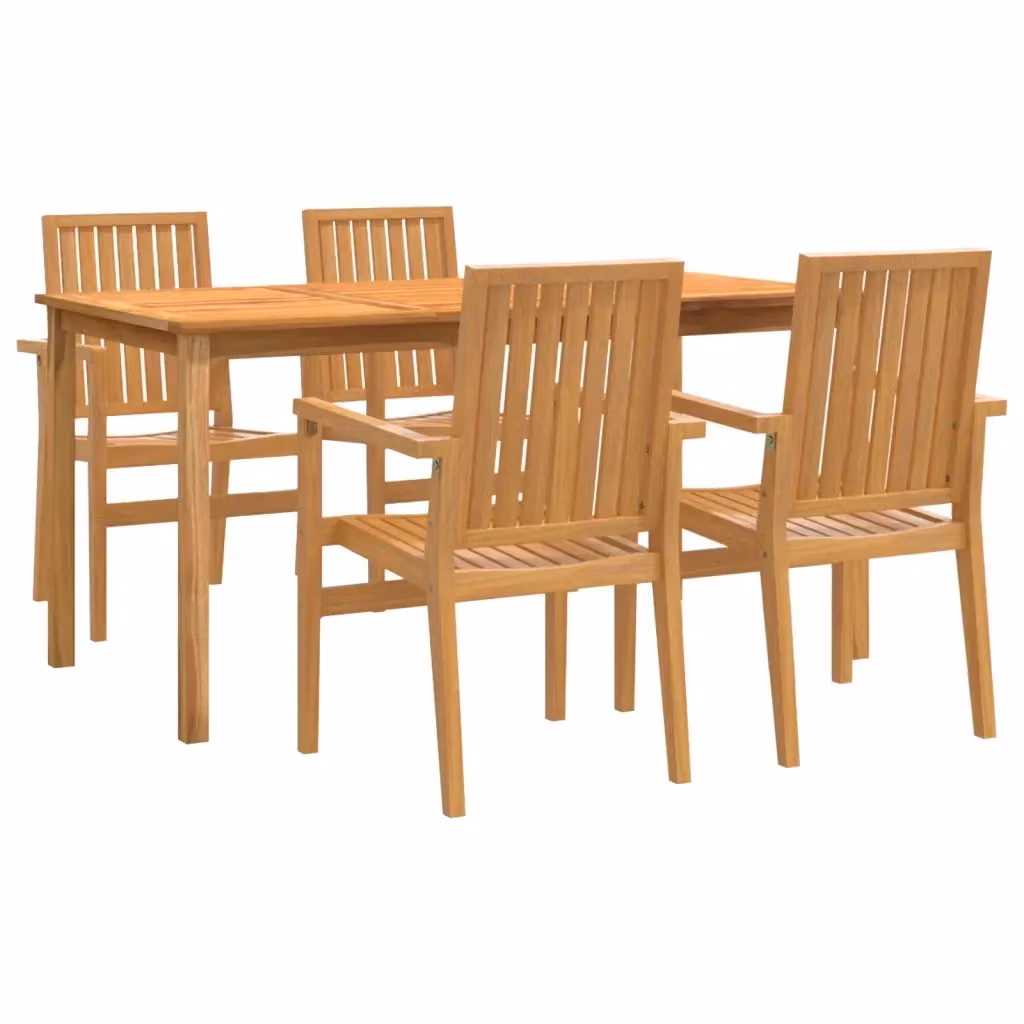 Set da pranzo per giardino vidaXL in legno di teak marrone, 5 pezzi – 2