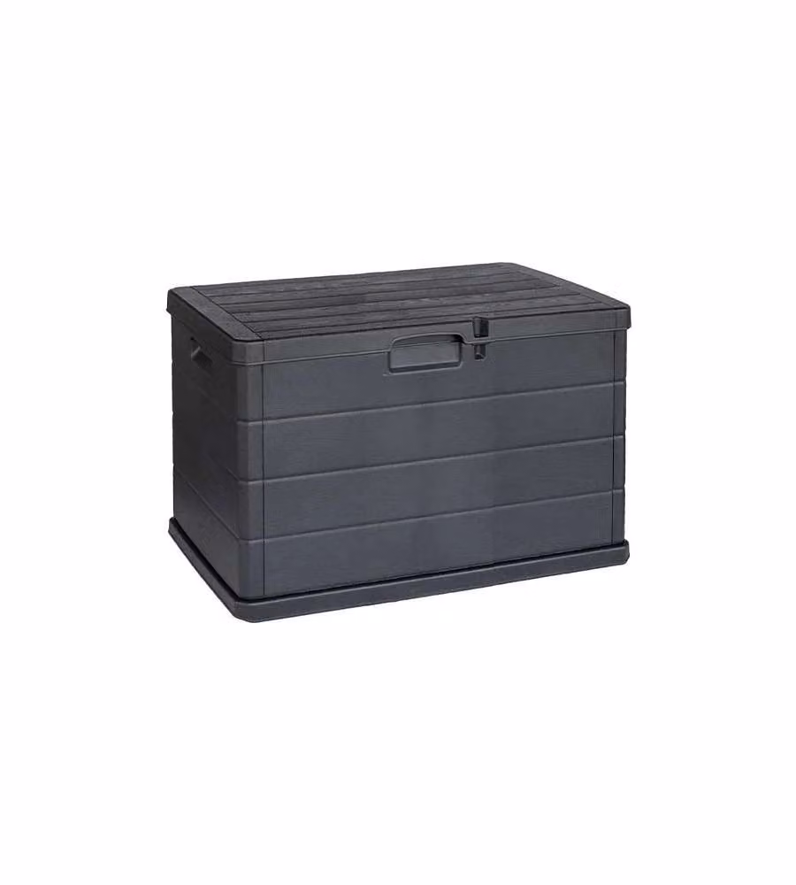 Baule Beta 170L in Resina Antracite - 76x55x52cm - Contenitore Multiuso da Esterno e Interno