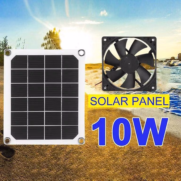 Sistema di ventilazione per serre e magazzini, dotato di pannello solare