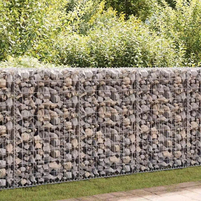 Gabbione in acciaio zincato vidaXL grigio L: 630 cm, P: 30 cm, H: 100 cm