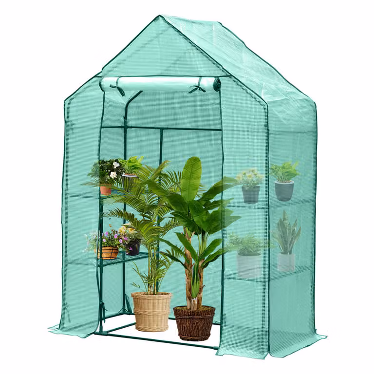 Jopassy serra in foglio Serra per pomodori, con rete a traliccio in foglio per giardino per la coltivazione, riutilizzabile, verde, 143x73x195 cm