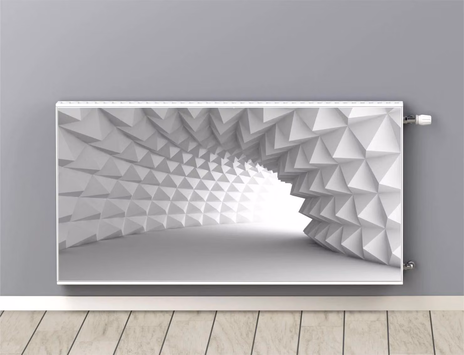 Tappetino magnetico per rivestimento radiatori Bianco 3D Tunnel 60x100cm