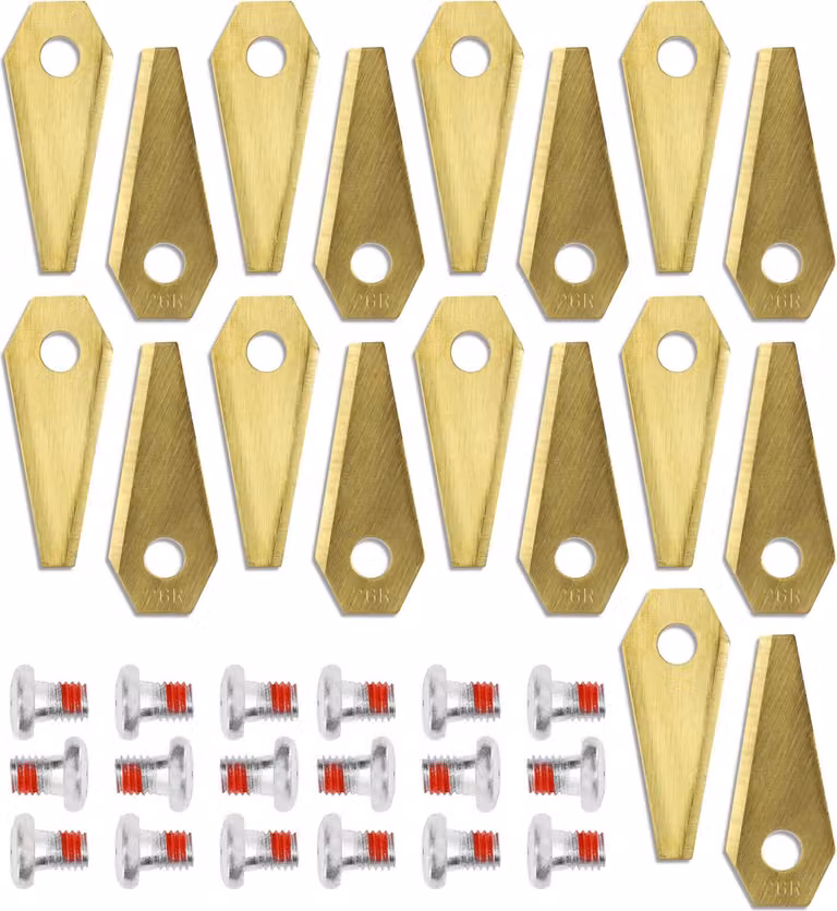 Set di lame per tosaerba robot Wiltec 49 x 19 mm - 18 pezzi - lame per tosaerba robot, lame di ricambio per tosaerba compatibili con vari modelli