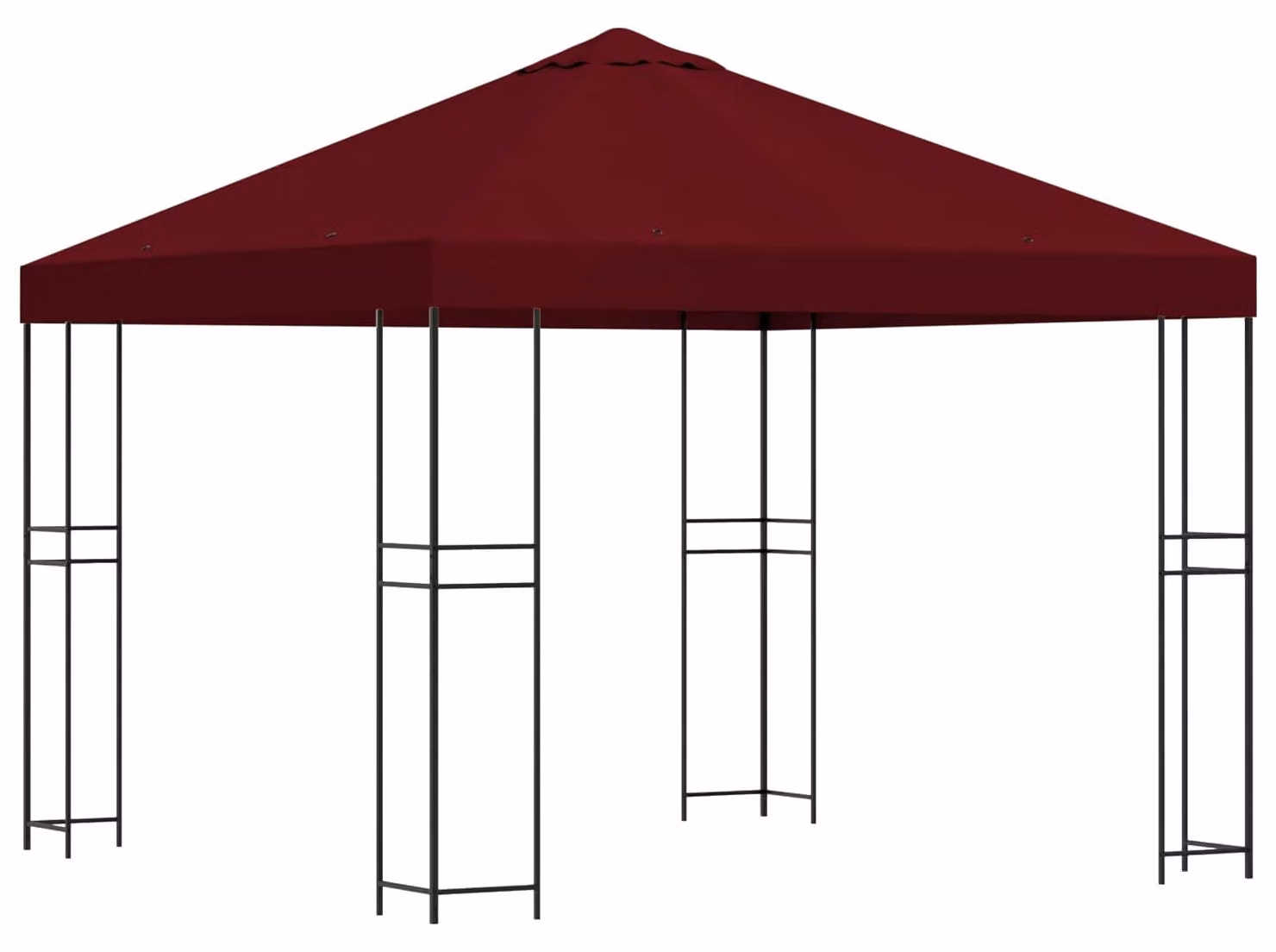 Gazebo 3 x 3 m Borgogna Poliestere e Acciaio 190 gsm