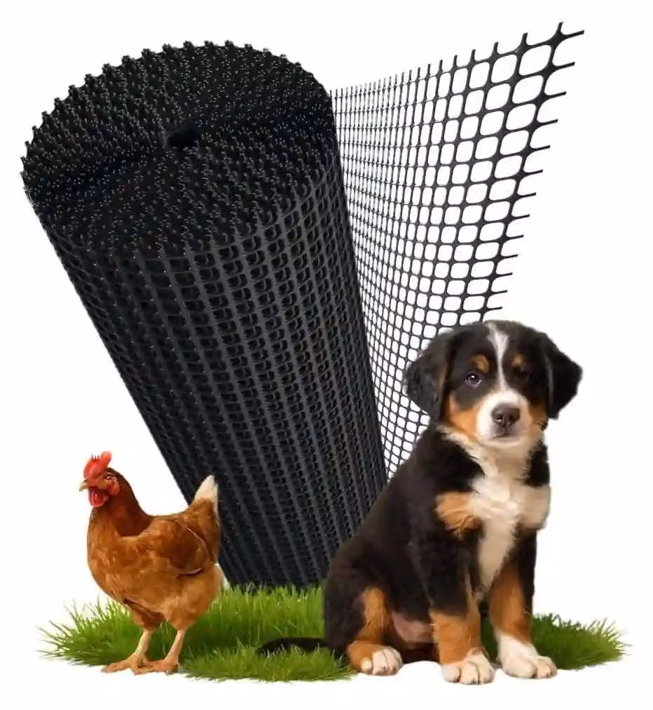 Recinzione da giardino in plastica - Rete per pollame - 270 g/m² - Maglie quadrate - Nero - Da tagliare su misura