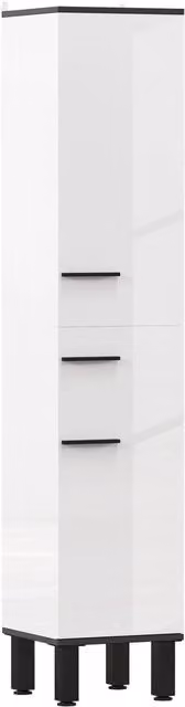 Colonna bagno Xylo bianca con cassetto e ante, ripiani regolabili, L/P/H: 34 x 32 x 170 cm
