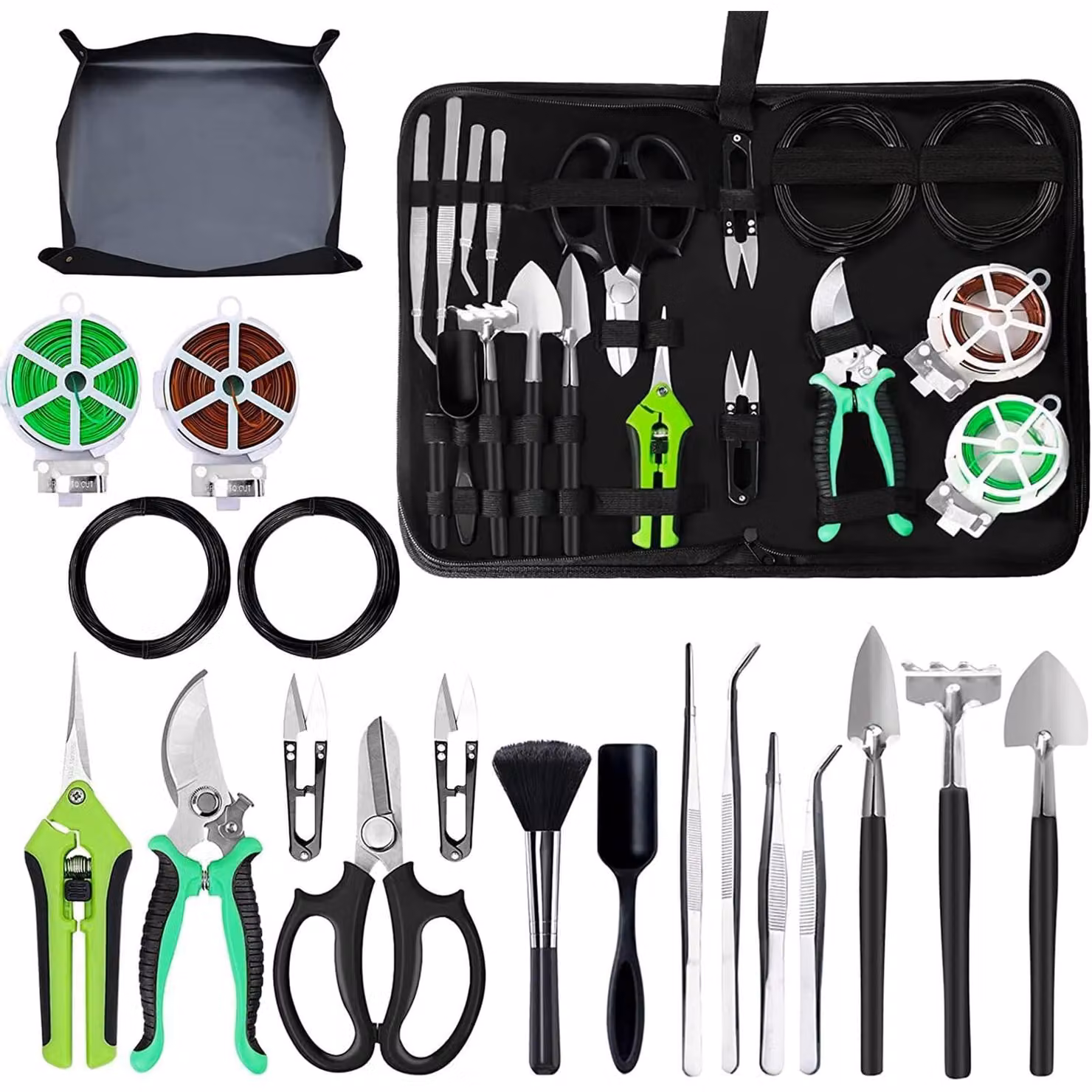 Solidchoice - Set di 20 utensili da giardino in acciaio inossidabile con manici antiscivolo