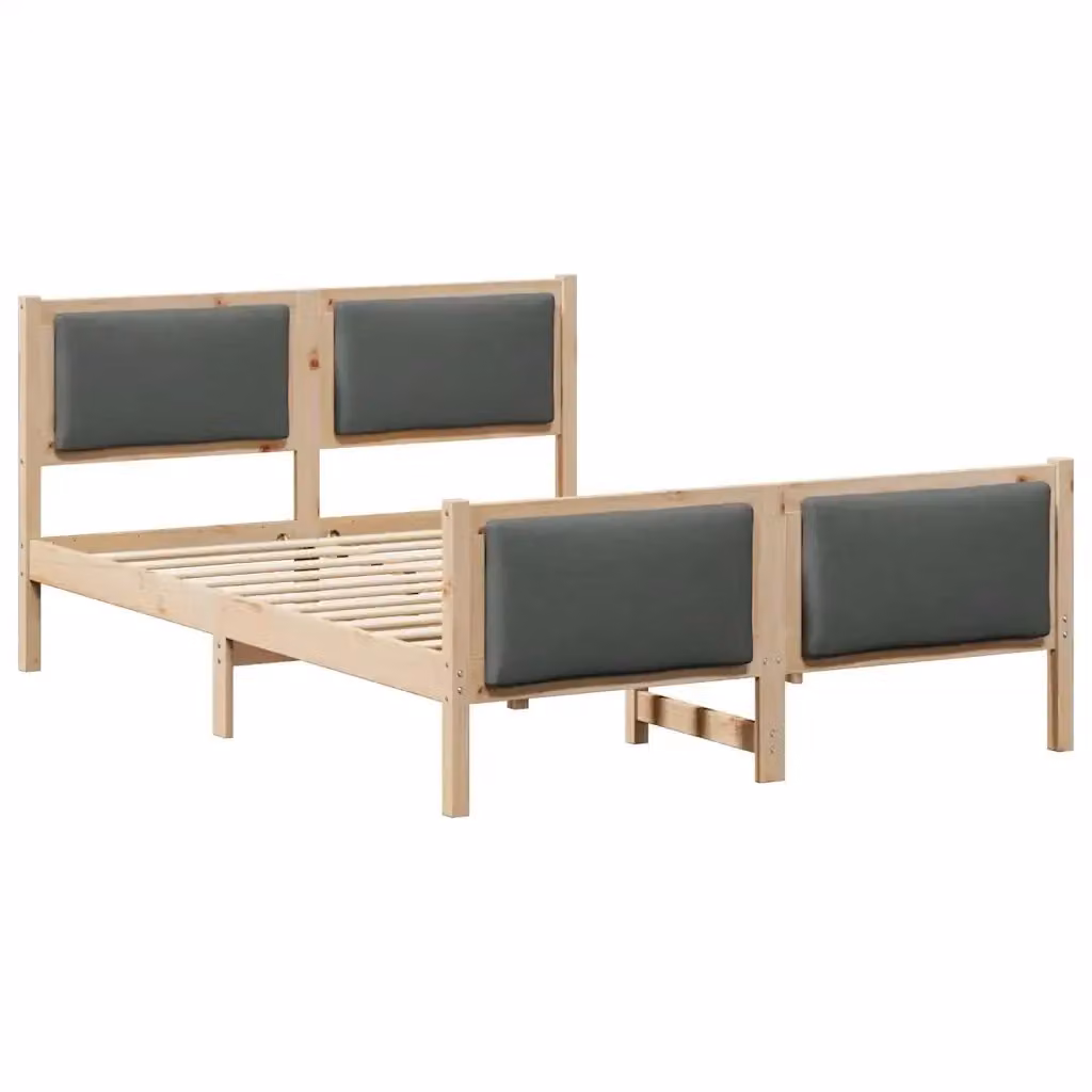 Struttura letto moderna vidaXL in tessuto grigio e legno di pino L/P/H: 200 x 140 x 85,5 cm – 2