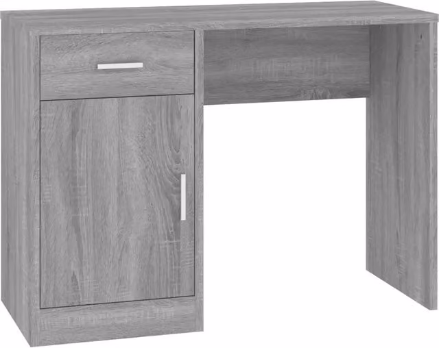 Scrivania moderna con cassetto per ufficio o casa, colore grigio, L/P/H: 100 x 40 x 73 cm – 1
