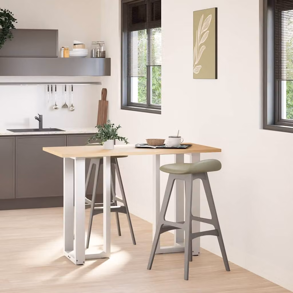 vidaXL Gambe per tavolo da bar forma T 2 pz bianche 40x35x(90-91) cm