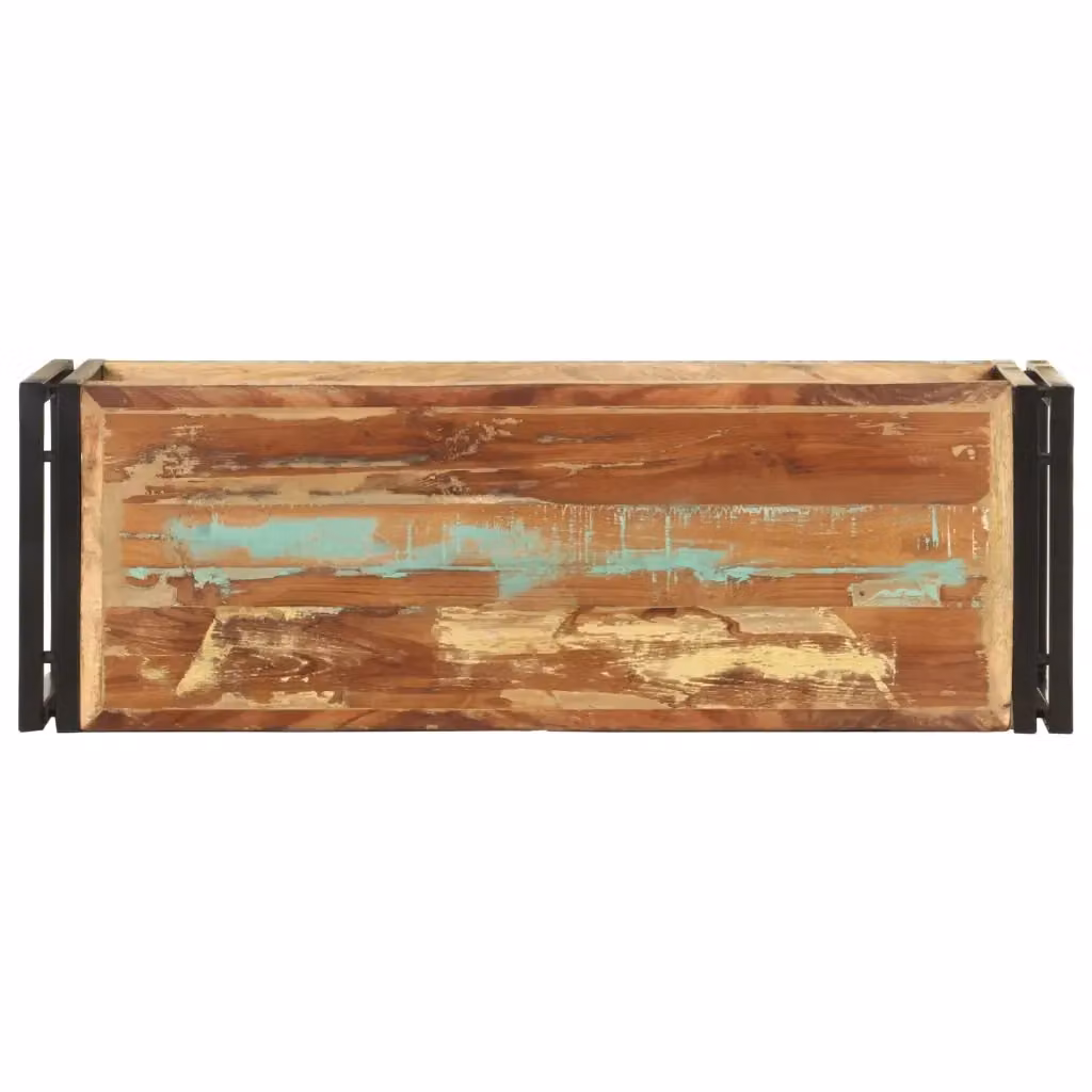 Mobile Porta TV Industrial vidaXL in Legno di Mango e Metallo, Marrone, L 90 x P 30 x H 40 cm – 2
