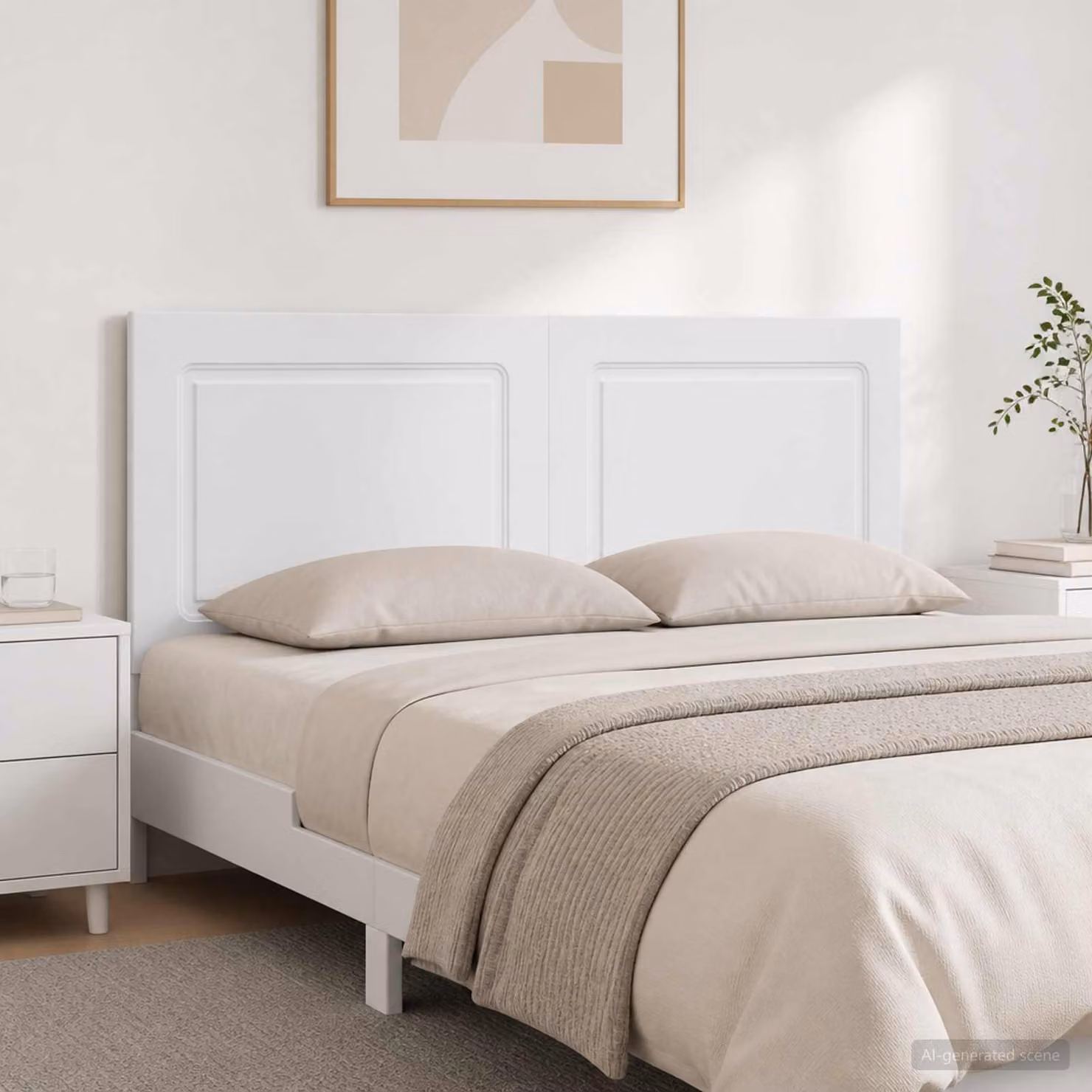 Testiera da muro moderna vidaXL UTRECHT in legno ingegnerizzato bianco opaco L: 142 cm, H: 50 cm, P: 3 cm