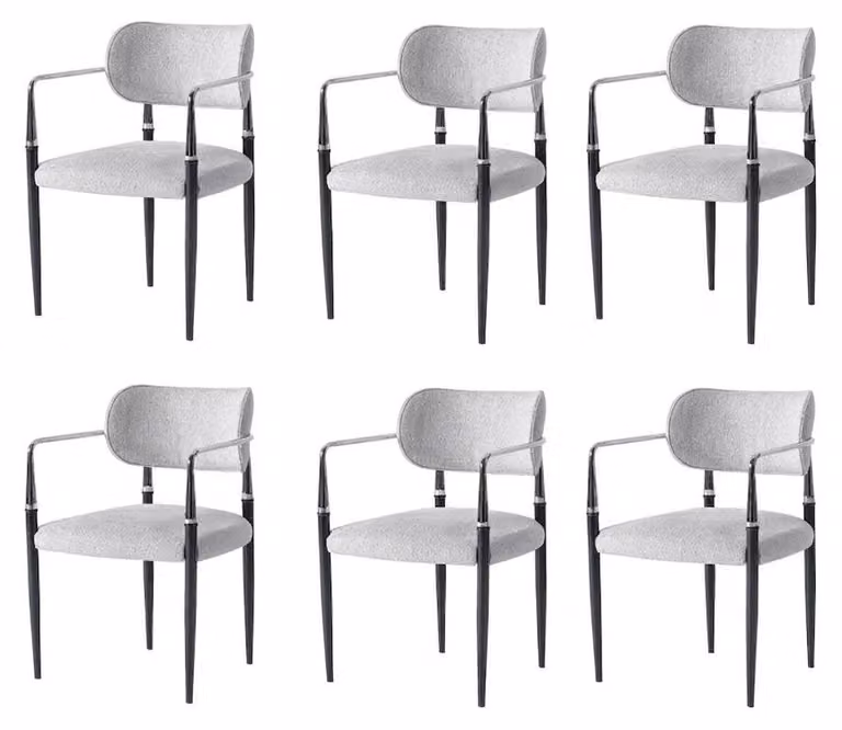 Set di 6 sedie Grigio Comode Moderne Eleganti Morbide Classiche