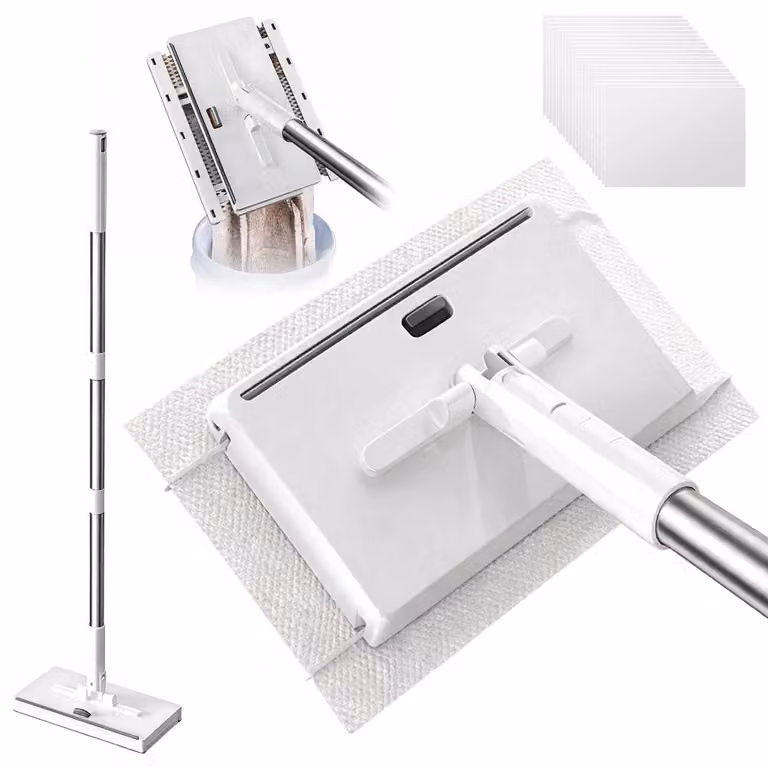 Mocio con sistema di fissaggio a pressione, mini-mocio, 20 dischetti, acciaio inossidabile/ABS