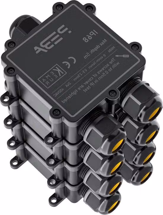Connettori a 3 vie impermeabili Ø 4-14 mm, neri
