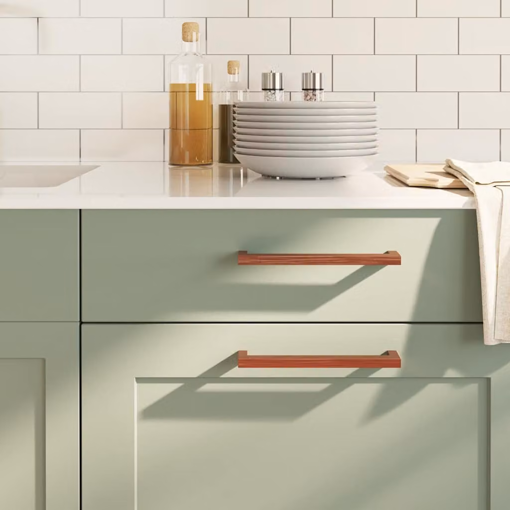 Set di 5 maniglie per mobili a barra vidaXL in acciaio inox colore bronzo, Lunghezza: 192 mm