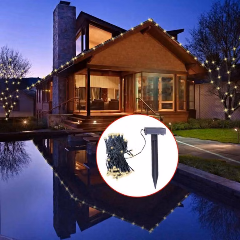 vidaXL Luci a Stringa LED Solari Bianco Caldo per Decorazioni Natalizie, Disponibili in Bianco o Nero