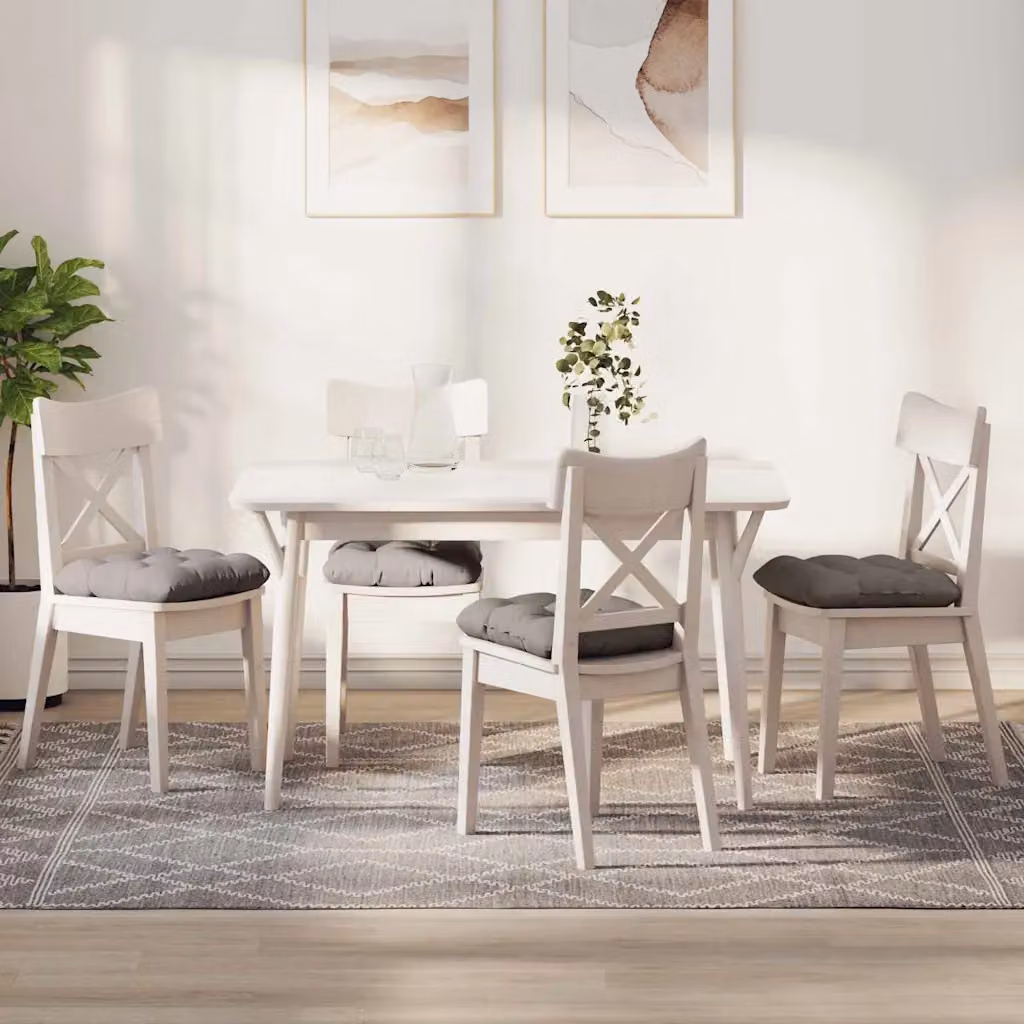 Set di 4 cuscini per seduta vidaXL in tessuto beige e grigio, L/P/H: 40 x 40 x 12 cm