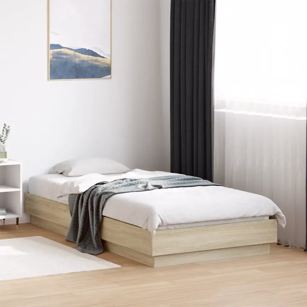 Letto singolo per adulti Design In in truciolato e MDF color rovere sonoma, L/P/H: 90 x 190 cm – 2
