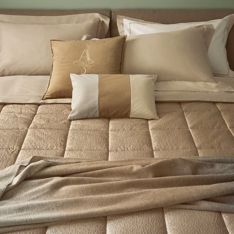 VIE Plaid - Taglia: 130x170,Colore: VIE - NATURALE/CAMMELLO