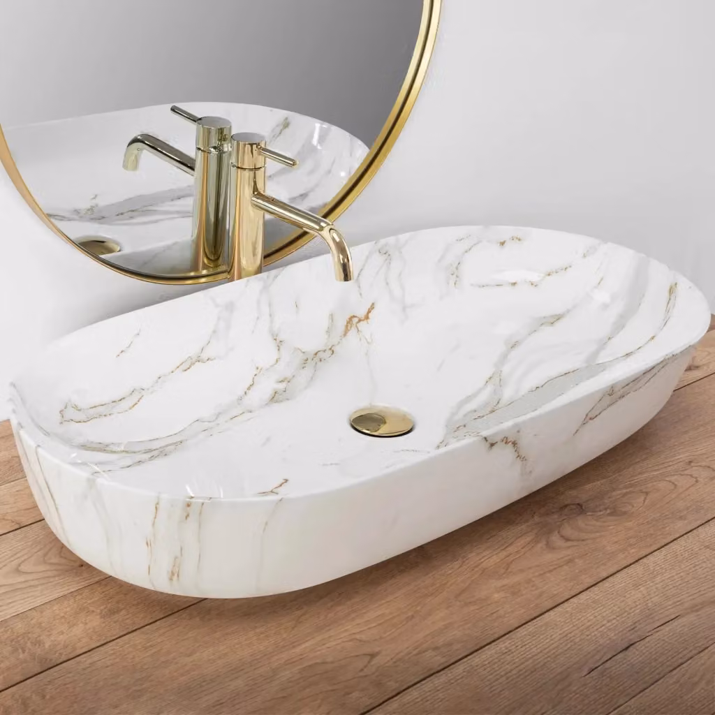 Lavabo da appoggio Rea Cleo 81 bianco shiny Aiax – 2