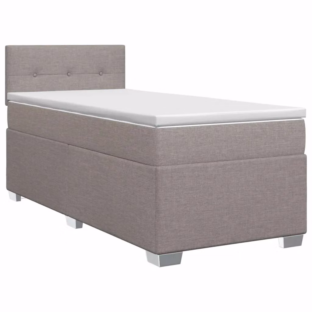 Letto box spring con materasso ibrido vidaXL in tessuto Tortora L: 90 cm, P: 200 cm, H: 100,5 cm – 2