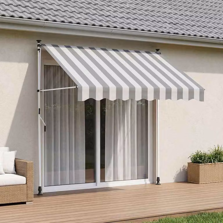 vidaXL Tenda retrattile manuale Antracite e Bianco 100 cm