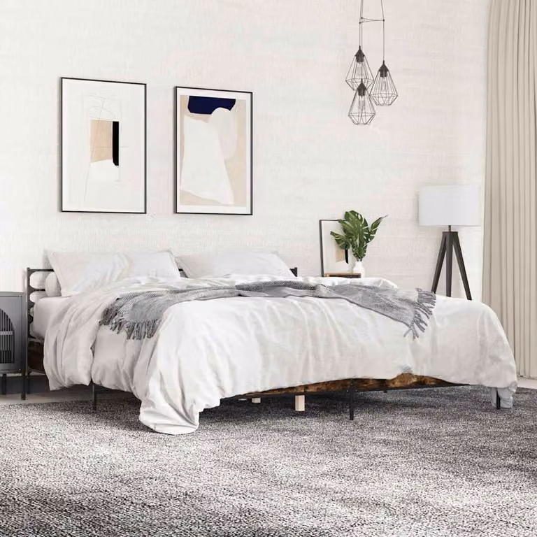 vidaXL Giroletto Moderno in Rovere e Metallo, L/P: 200 x 200 cm