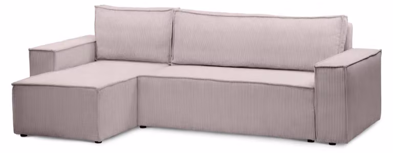 Divano angolare con funzione letto, modello Agi, colore marrone chiaro