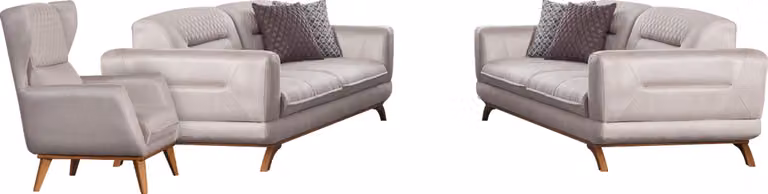 Couch Sofagarnitur 3+3+1 Sitz Grau Sofa Luxus Möbel Wohnzimmer Couchen