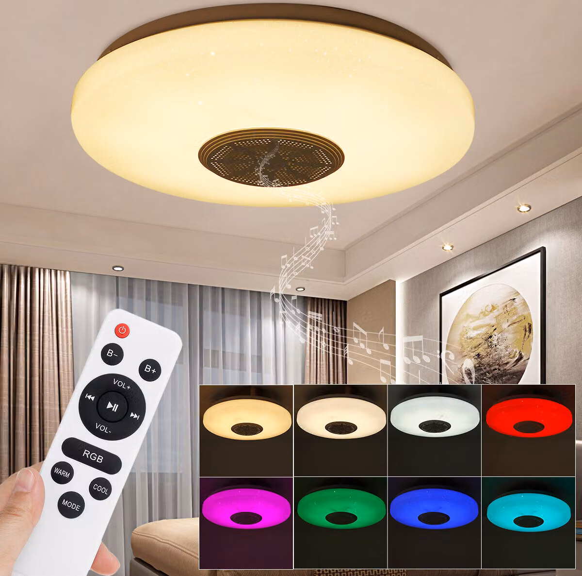 30 cm di diametro Bluetooth WIFI LED plafoniera RGB altoparlante musica lampada dimmerabile APP telecomando CALDO