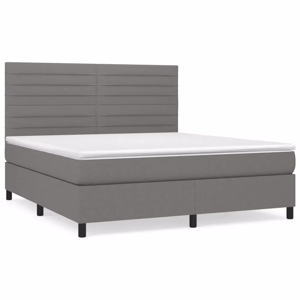 Letto Ibrido con Materasso e Struttura Imbottita vidaXL Grigio e Bianco L/P/H: 160 x 200 x 128 cm – 2