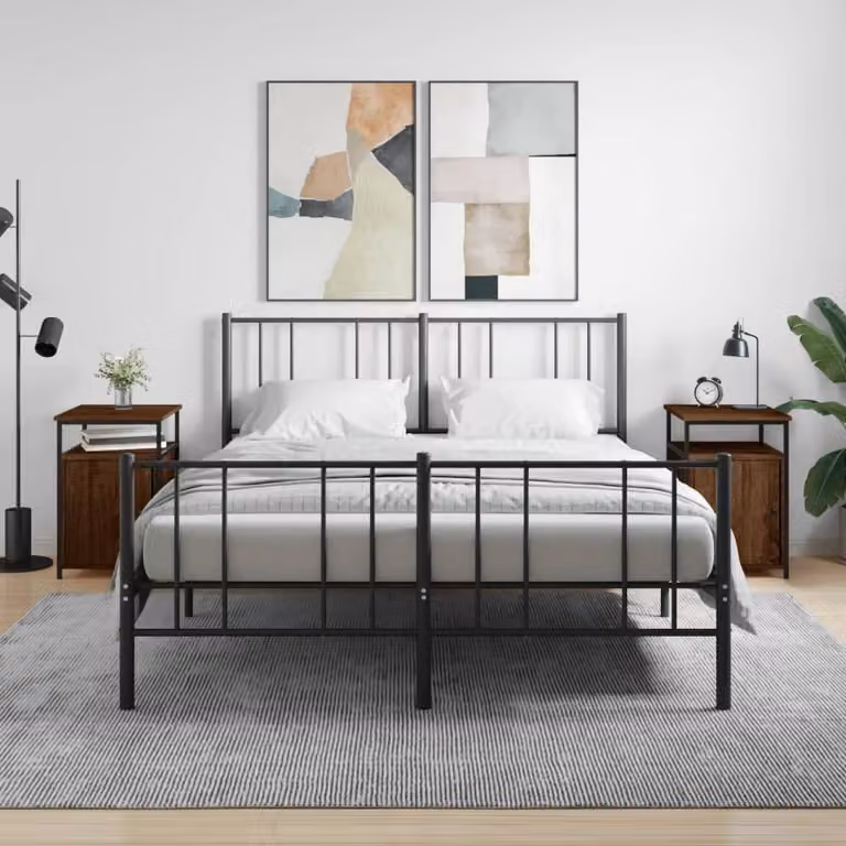 Set di 2 comodini vidaXL in legno rovere marrone, design moderno per camera da letto o soggiorno, L 40 cm x P 42 cm x H 60 cm