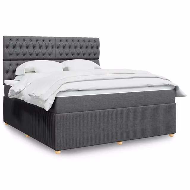 Giroletto a Molle con Materasso Grigio Scuro 180x200 cm Tessuto 3292143