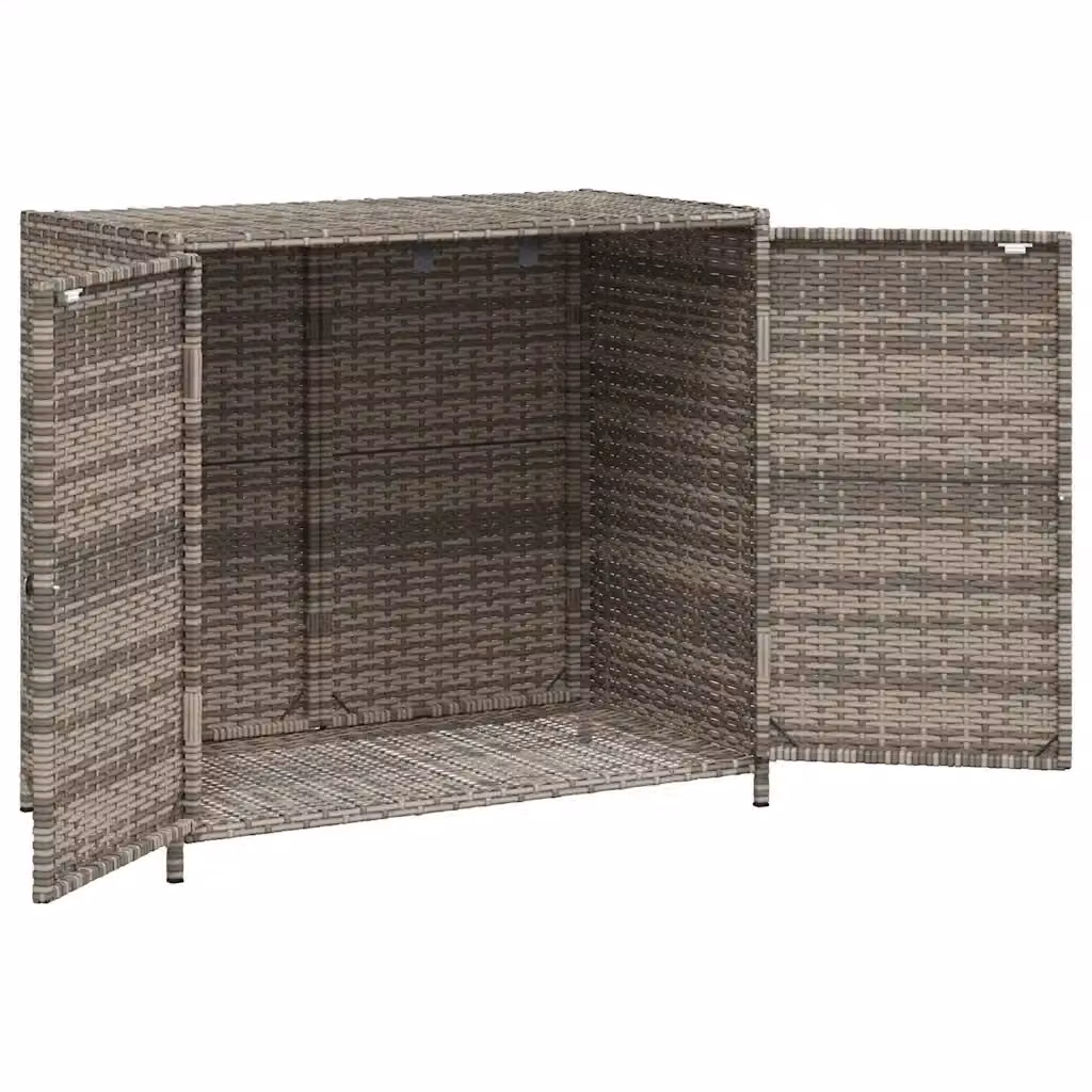 Mobile contenitore da giardino moderno HELLOSHOP26 in resina intrecciata grigia L/P/H: 83 x 45 x 76 cm – 2