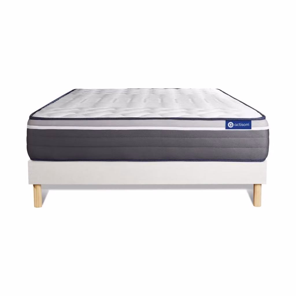Kit Actisom Actilatex Plus composto da rete e materasso matrimoniale in lattice e memory foam bianco, rigido, L/P/H: 150 x 190 x 26 cm – 2