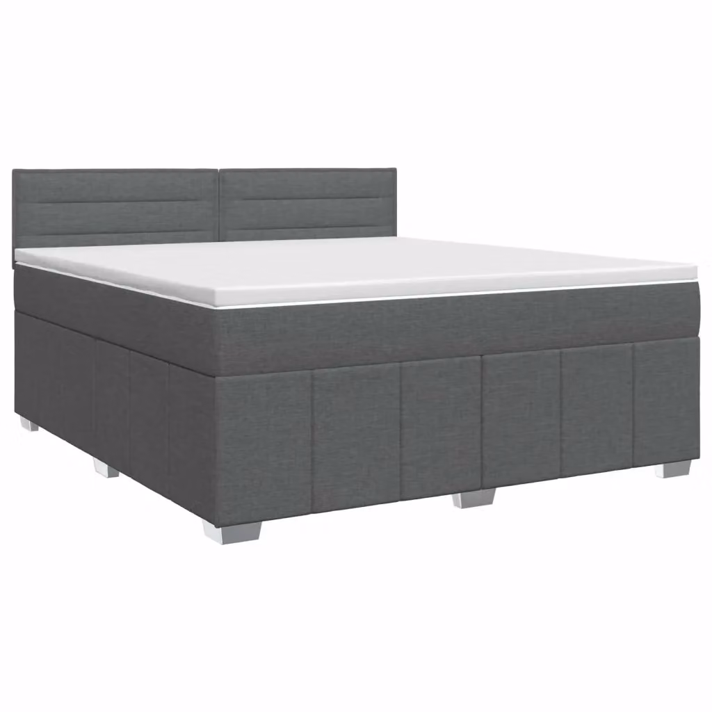 Letto box spring con materasso vidaXL Grigio e Bianco L/P: 140 x 190 cm – 2