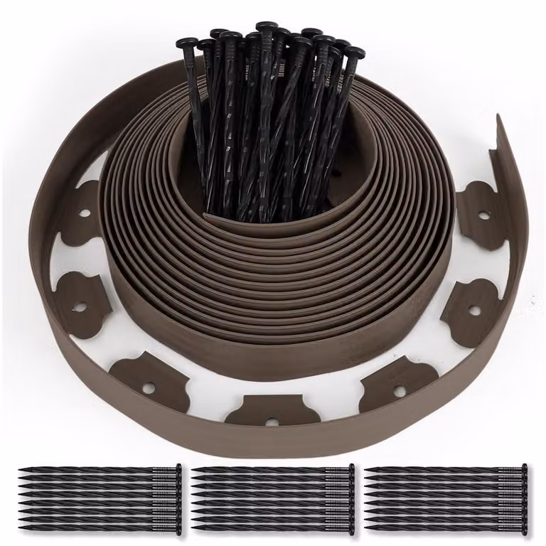 Omgoods - Recinzione flessibile per giardino, lunghezza 10 metri, con 50 paletti, ideale per giardini e vialetti