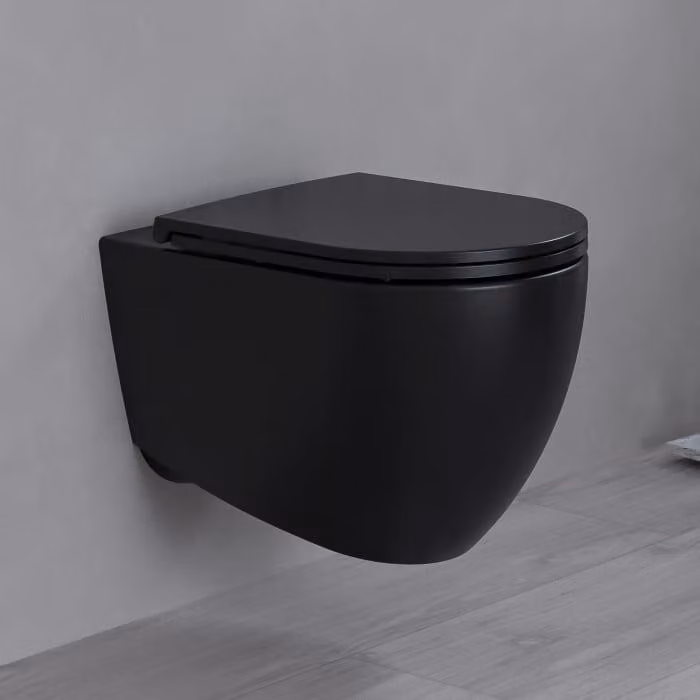 Water WC a muro, senza anello di scarico, completo di sedile