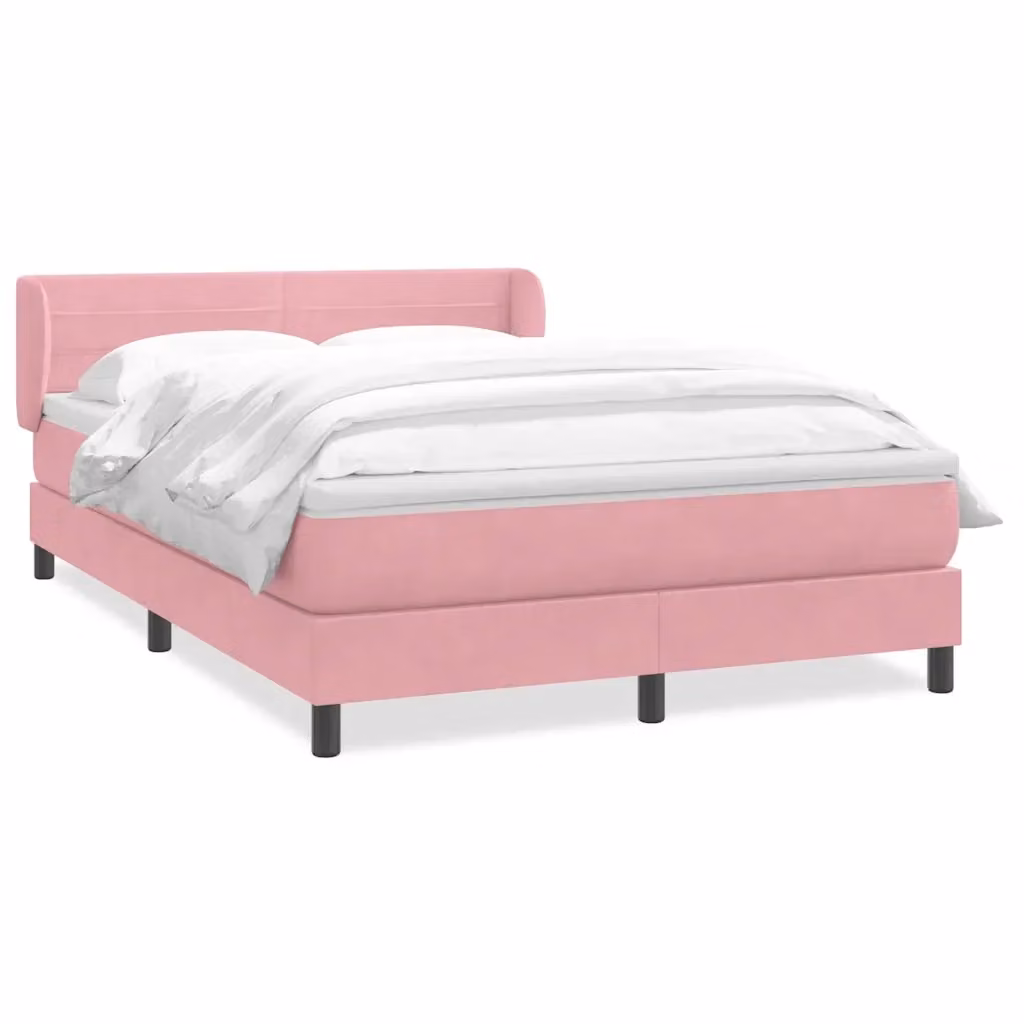 Letto Ibrido vidaXL con Struttura in Legno di Larice e Rivestimento in Velluto Rosa e Bianco L: 147 cm, P: 88 cm, H: 213 cm – 2