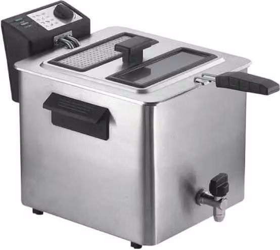 Rgv fry type 8/n friggitrice elettrica 8lt con rubinetto per lo scarico 3000 watt