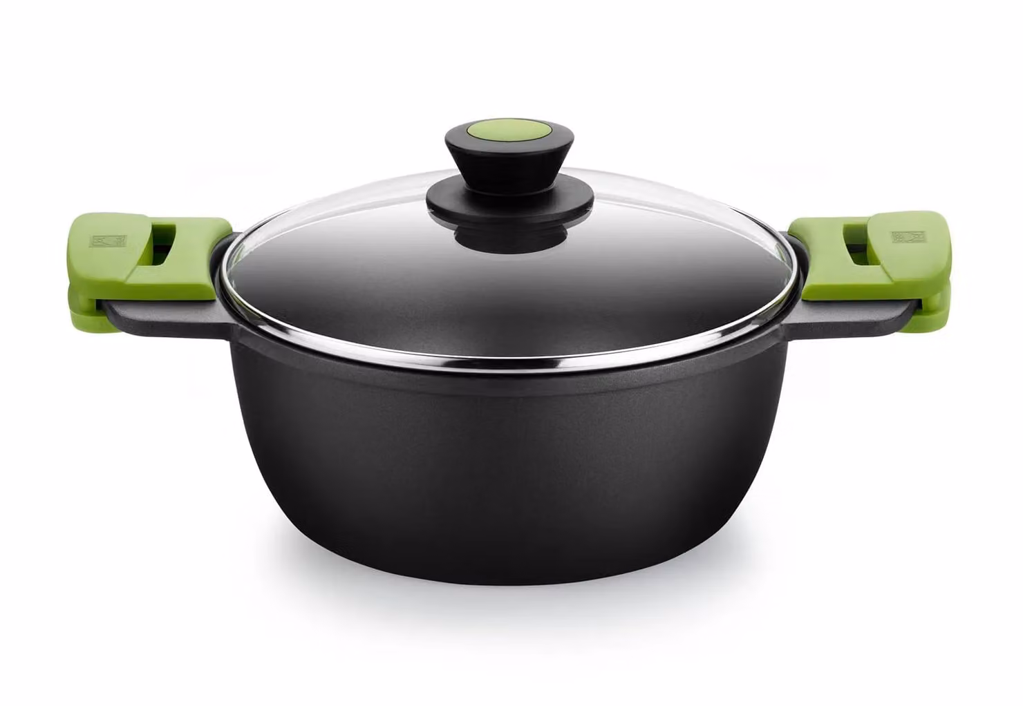 Casseruola alta in alluminio antiaderente per induzione con coperchio in vetro Prior,, diam. 28cm