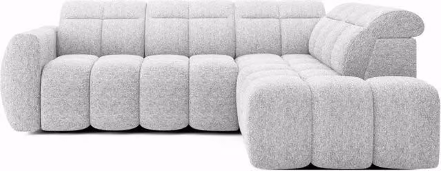 Divano ad angolo elettrico MEUBLORAMA RONDA 4 posti grigio con funzione letto e poggiatesta regolabile, angolo destro, L 258 x P 107 x H 76 cm